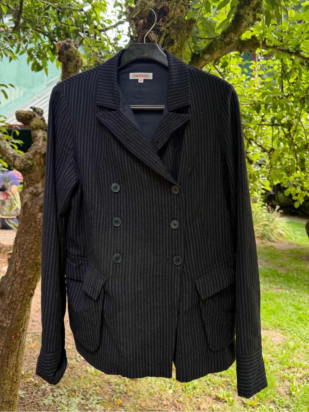 Hannoh crushed pinstripe wool jacket